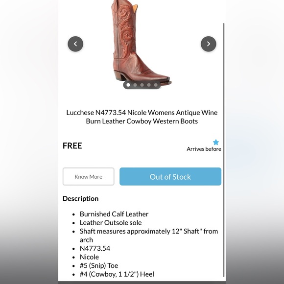 Lucchese Nicole Limited Edition Burnt Wine Boot - Picture 8 of 8